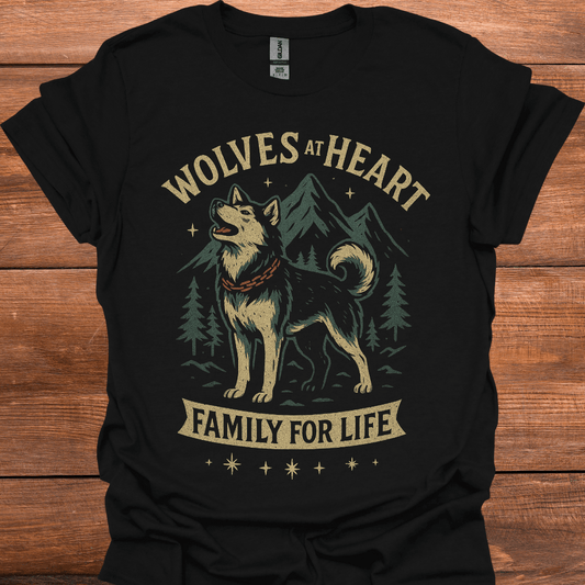 Wolves At Heart Family For Life T-Shirt